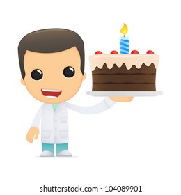 funny cartoon doctor in various poses for use in advertising, presentations, brochures, blogs, documents and forms, etc.