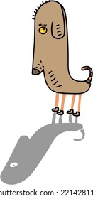 Funny cartoon dog