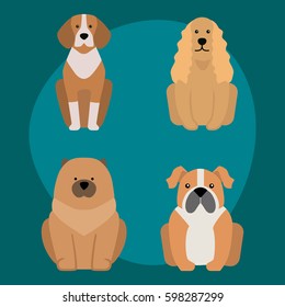 Funny cartoon dog character bread illustration in cartoon style happy puppy and isolated friendly mammal adorable mascot canine vector illustration.