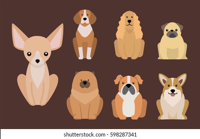 Funny cartoon dog character bread illustration in cartoon style happy puppy and isolated friendly mammal adorable mascot canine vector illustration.