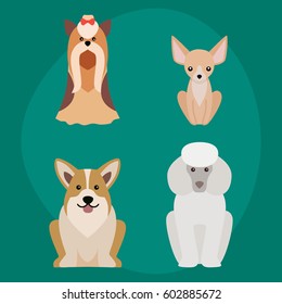 Funny cartoon dog character bread illustration in cartoon style happy puppy and isolated friendly mammal adorable mascot canine vector illustration.