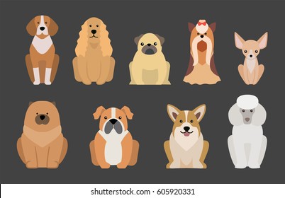 Funny cartoon dog character bread illustration in cartoon style happy puppy and isolated friendly mammal adorable mascot canine vector illustration.