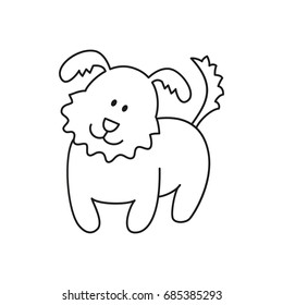 Funny cartoon dog illustration on white background. Vector illustration.