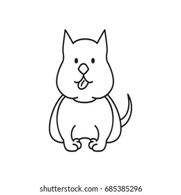 Funny cartoon dog illustration on white background. Vector illustration.