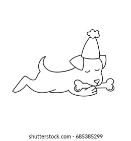 Funny cartoon dog illustration on white background. Vector illustration.