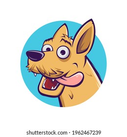 funny cartoon dog logo vector illustration