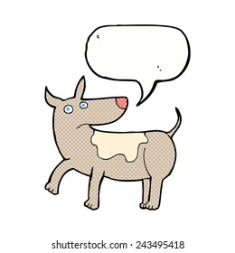 funny cartoon dog with speech bubble