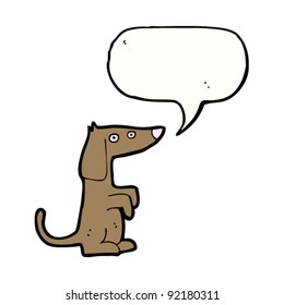 funny cartoon dog with speech bubble
