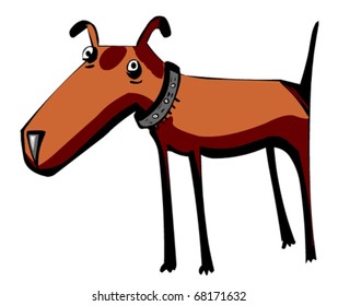 Funny cartoon dog vector illustration