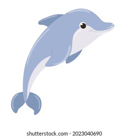 funny cartoon dolphins. inhabitants of the ocean. characters for kids 