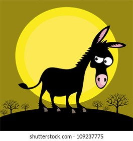 Funny cartoon donkey