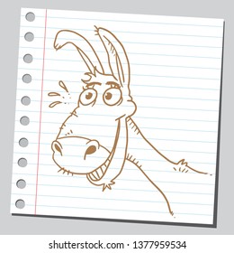 Funny cartoon donkey.