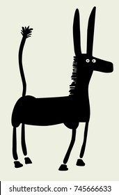 Funny cartoon donkey vector illustration
