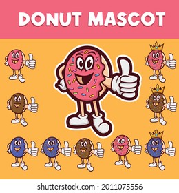 Graciosa caricatura Vector de ilustración de Donut