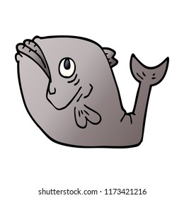 funny cartoon doodle fish