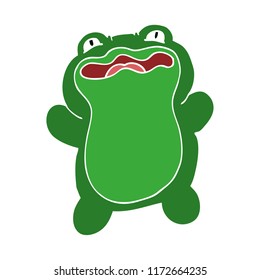 funny cartoon doodle frog