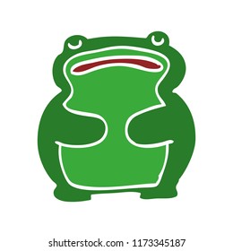 funny cartoon doodle frog