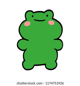 funny cartoon doodle frog