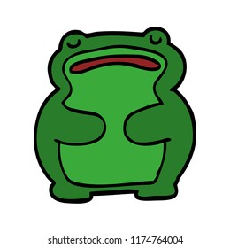 funny cartoon doodle frog