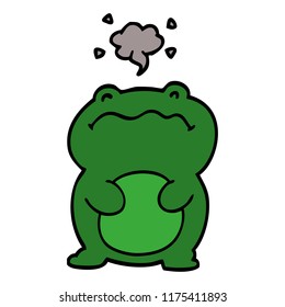 funny cartoon doodle frog
