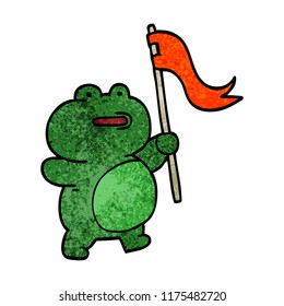funny cartoon doodle frog