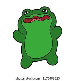 funny cartoon doodle frog