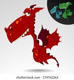 Funny cartoon dragon