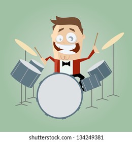 funny cartoon drummer