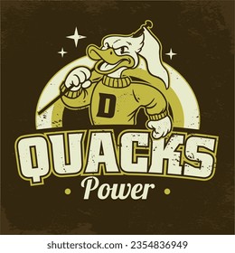 Funny Cartoon Duck College Sport Vintage Shirt