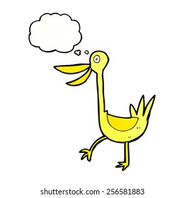 lustige Cartoon-Ente mit Gedankenblase