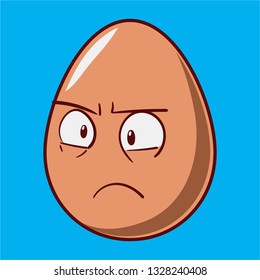 Funny cartoon Easter egg emoji icon. Cute emoticons Vector illustration. Isolated