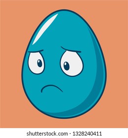 Funny cartoon Easter egg emoji icon. Cute emoticons Vector illustration. Isolated