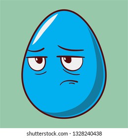 Funny cartoon Easter egg emoji icon. Cute emoticons Vector illustration. Isolated