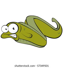 Funny Cartoon Eel