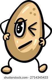 Divertido huevo de dibujos animados huevos personaje mascotas Vector