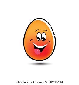 Funny cartoon egg expression
