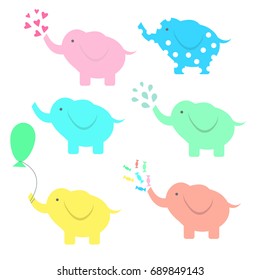 Funny cartoon elephant collection. 