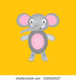 Funny Cartoon Elephant Vector Illustration