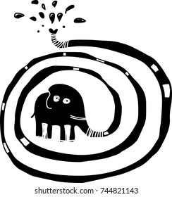 Funny cartoon elephant vector illustration
