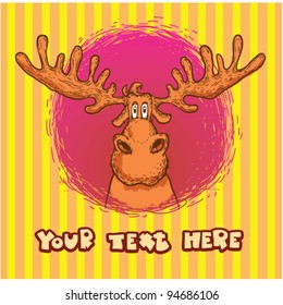 funny cartoon elk on the wall