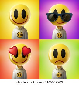 Funny Cartoon emoji design, vector illustration. New NFT collection