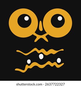 Funny Cartoon Emotion. Positive Graphic Design.Vector