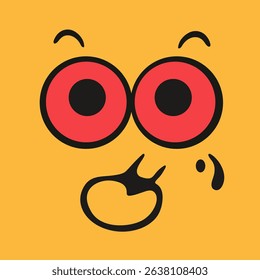 Funny Cartoon Emotion. Positive Graphic Design.Vector