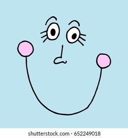 Funny cartoon emotional face for comics design.