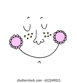 Funny cartoon emotional face for comics design.