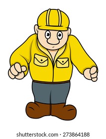 Funny Cartoon Engineer Character