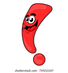 funny cartoon exclamation mark . the design of the character. vector illustration.