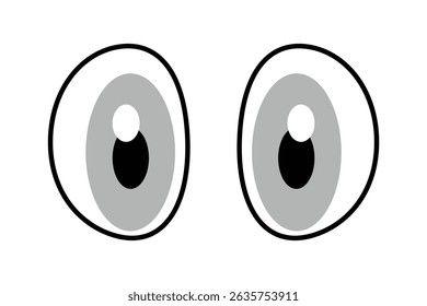 Funny cartoon eyes. Human eye, angry and happy facial eyes expressions. Comic facial character caricature, human eye emotions doodle. Isolated vector illustration icons set. Crazy Eyes Eyeballs. 