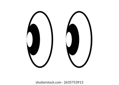 Funny cartoon eyes. Human eye, angry and happy facial eyes expressions. Comic facial character caricature, human eye emotions doodle. Isolated vector illustration icons set. Crazy Eyes Eyeballs. 