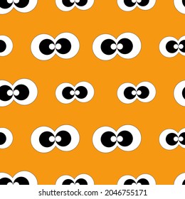 Funny cartoon eyes seamless pattern. Halloween background. Cute pattern for wrapping paper, textile prints, wallpapers.Vector illustration isolated